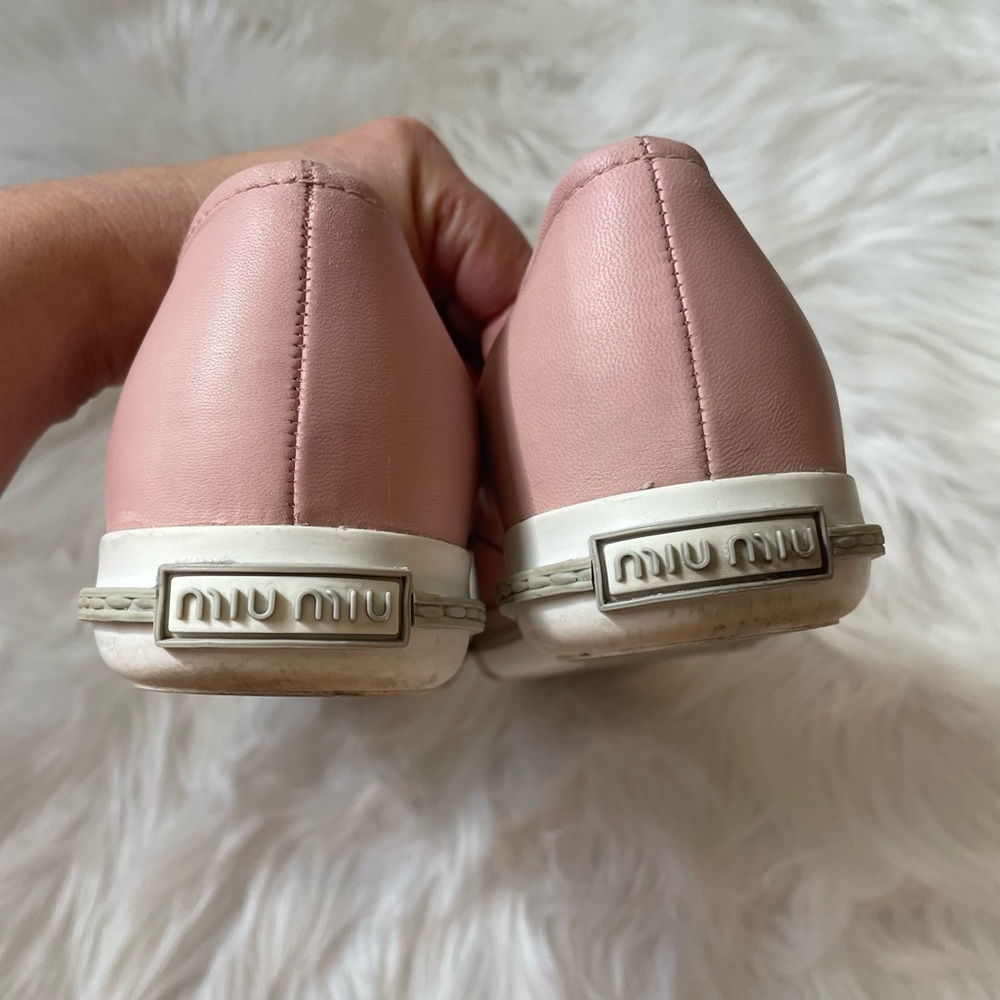 MIU MIU Light Pink Sneakers Metal ToeCaps Sz 39 Excellent Condition! - Picture 7 of 11